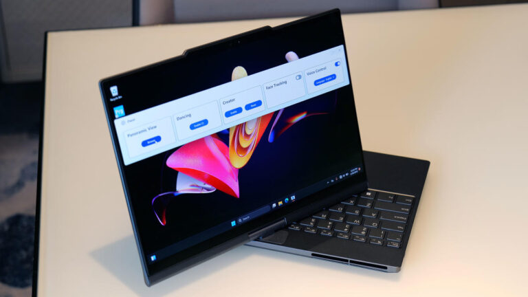 Lenovo’s Auto Twist concept laptop has a lid that can swivel and bow down at your command